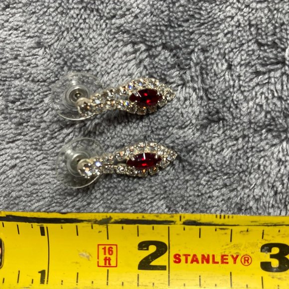 Faux Ruby and Diamond Necklace and Earrings - Picture 9 of 9